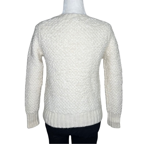 Banana Republic Sweater Crew Neck Carpet Knit Wool Alpaca Blend Cream Small S - Picture 5 of 12